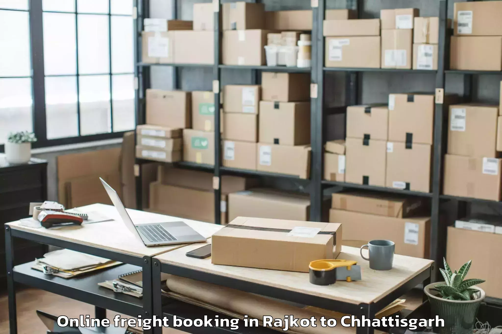 Hassle-Free Rajkot to Nit Raipur Online Freight Booking